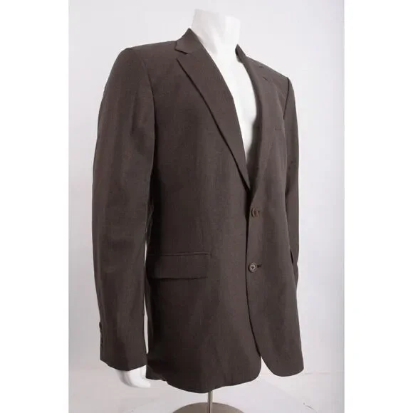 Brooks Brothers Mens Suit Jacket Sport Coat US 41 L Stretch Brown Wool Blend